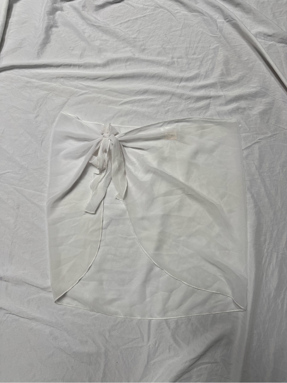 Sheer White Wrap Skirt with Tie